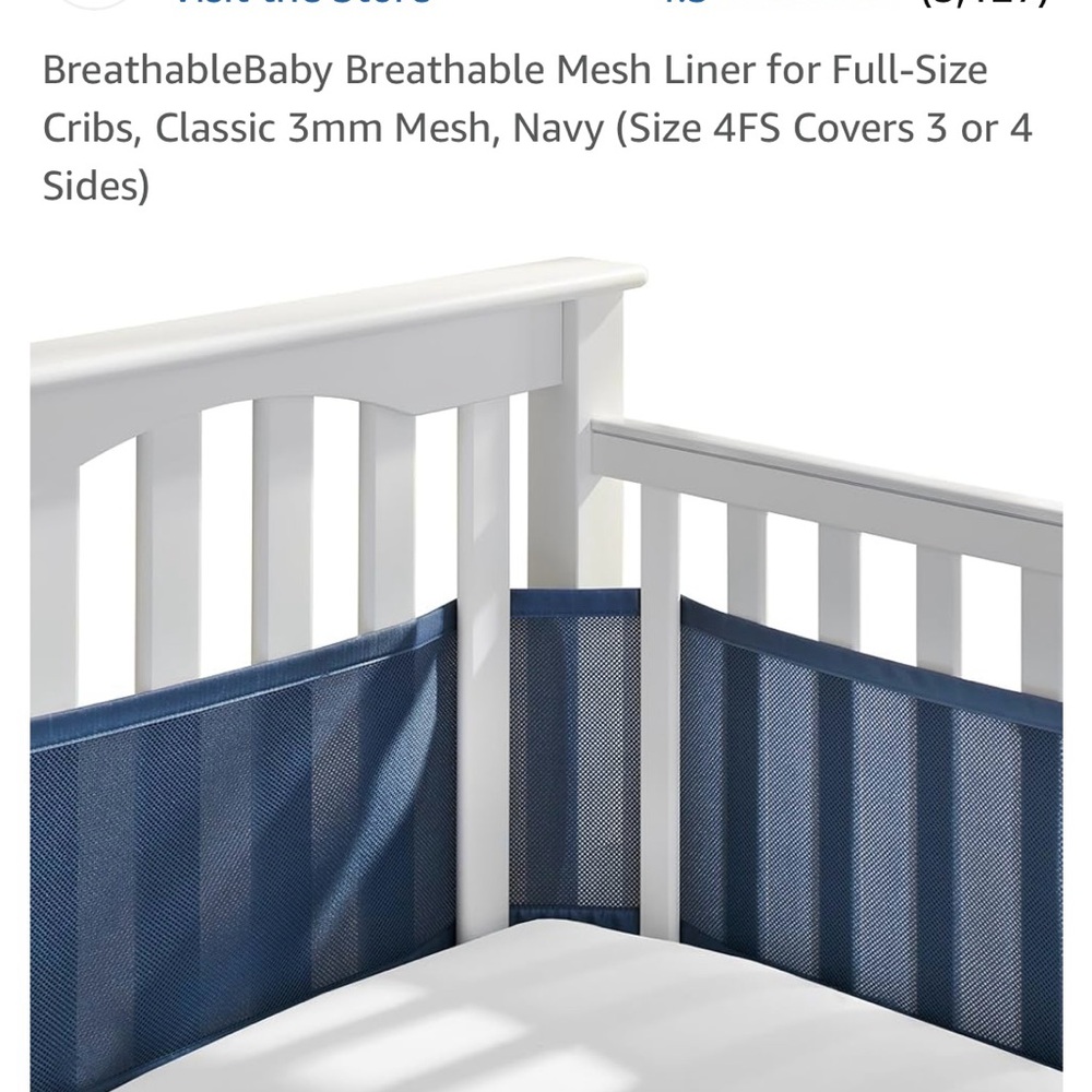 Brand New Breathable Mesh Baby Crib Liner